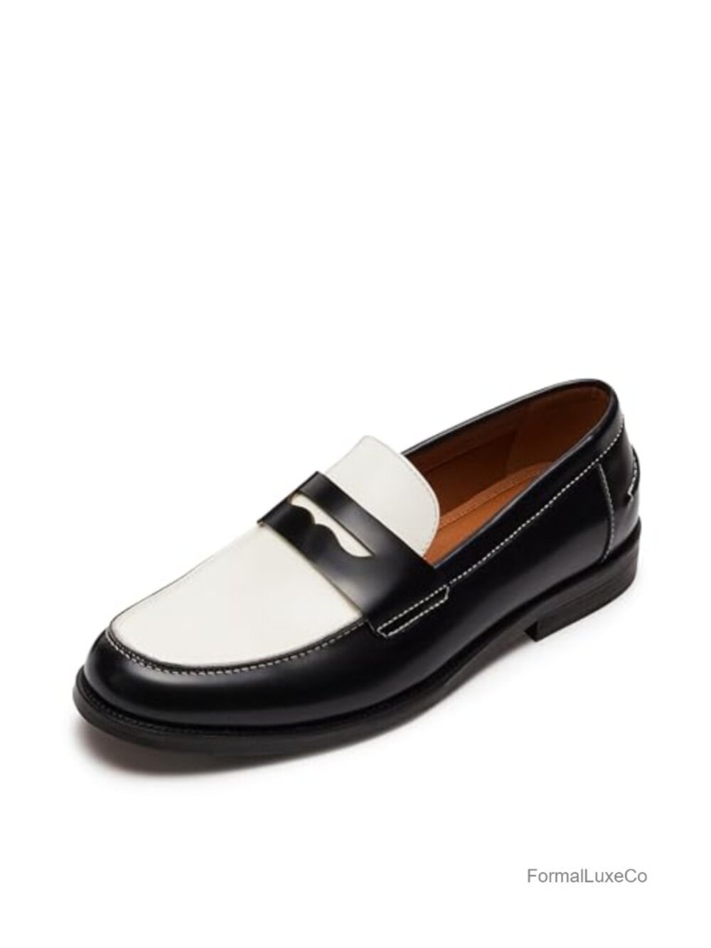 Genuine Leather Penny Loafer Slip-On Mens Dress Shoe Moc Toe Breathable